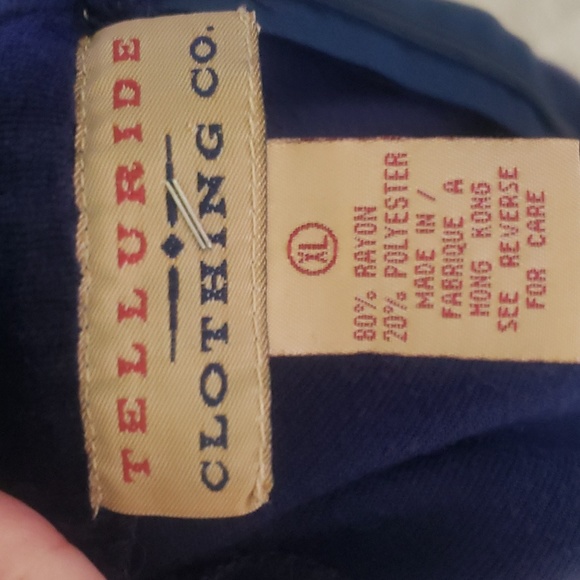 Telluride Clothing xl velvet royal blue mock neck cap sleeve stretchy top - Picture 6 of 7